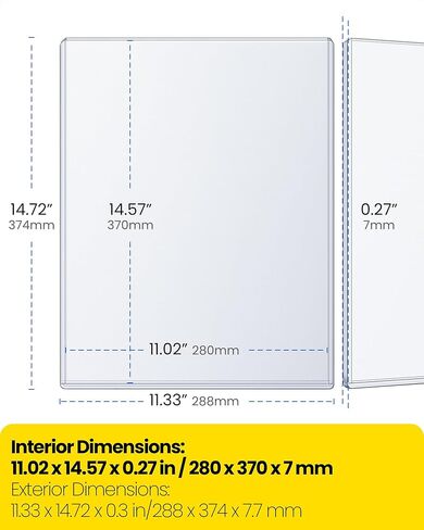 Life Magazine Toploaders 11x14.5 in, 7mm Thick Rigid PVC Sleeves, 15 Mil Archival Safe Hard Plastic Magazine Protectors for Vintage Periodicals, Art Prints, Photo Storage Display, 5 Pack in Saudi Arabia
