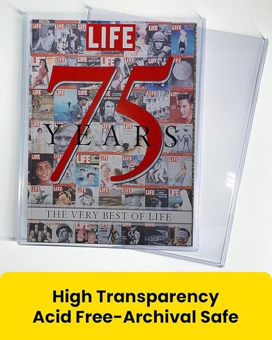 Life Magazine Toploaders 11x14.5 in, 7mm Thick Rigid PVC Sleeves, 15 Mil Archival Safe Hard Plastic Magazine Protectors for Vintage Periodicals, Art Prints, Photo Storage Display, 5 Pack in Saudi Arabia