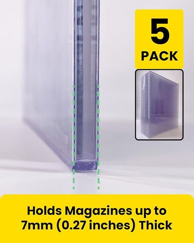 Life Magazine Toploaders 11x14.5 in, 7mm Thick Rigid PVC Sleeves, 15 Mil Archival Safe Hard Plastic Magazine Protectors for Vintage Periodicals, Art Prints, Photo Storage Display, 5 Pack in Saudi Arabia