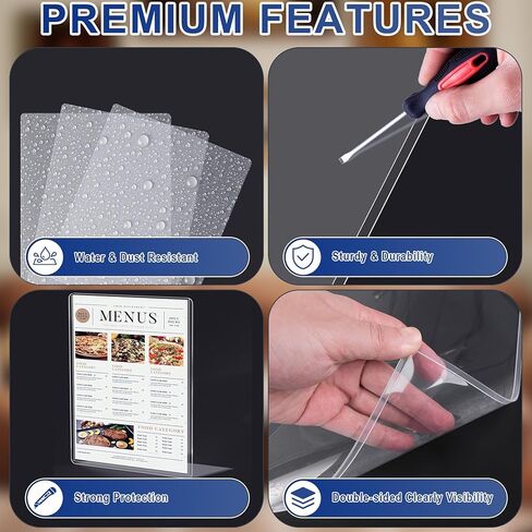 AKONEGE 5PCS 9" x 12" Rigid Print Protectors Clear Plastic Sheet Protectors, Heavy Duty Top Loading Document Holder, Menu Cover, Photo Poster Sleeves Hard Plastic Sleeves for Paper Art Prints in Saudi Arabia