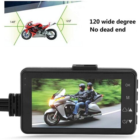 Akozon Motorcycle 1080P Video Recorder HD DVR 120 Degree Dash Camera Display IP68 for Motorcycle Riders in Kuwait