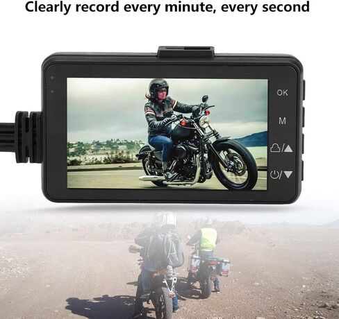 Akozon Motorcycle 1080P Video Recorder HD DVR 120 Degree Dash Camera Display IP68 for Motorcycle Riders in Kuwait