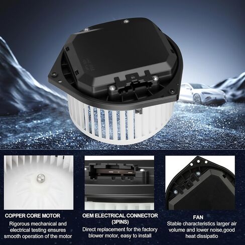 استبدال مروحة محرك منفاخ التيار المتردد لإنفينيتي G25 G35 G37 Q45 Q50 Q60 M35 M45 EX35 EX37 FX35 FX45، 2007-2019 لنيسان ألتيما مورانو 350Z 370Z كويست، محرك منفاخ سخان HVAC، 700193، 27200-JN00A in Kuwait