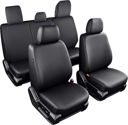 for Ford F150 Seat Covers 2009-2024 2025 2026,F250 F350 F450 2017-2026,Waterproof Leather Truck Seat Covers for Crew Cab XL XLT Lariat King Ranch Platinum(Black,Full Set) in Kuwait