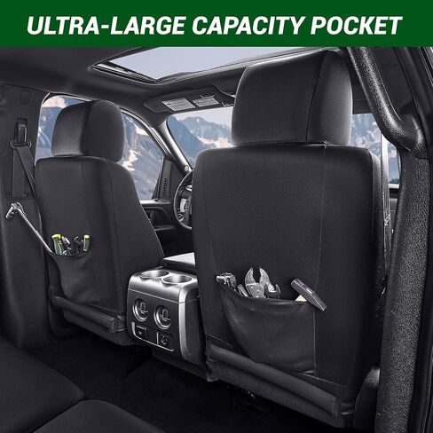 for Ford F150 Seat Covers 2009-2024 2025 2026,F250 F350 F450 2017-2026,Waterproof Leather Truck Seat Covers for Crew Cab XL XLT Lariat King Ranch Platinum(Black,Full Set) in Kuwait
