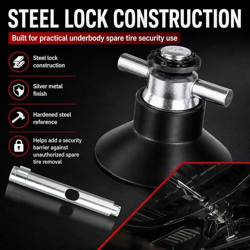 Spare Tire Lock Kit Compatible with Toyota Tacoma 2005-2025, Tundra 2010-2026, Tundra HV 2022-2026, Underbody Tire Security Lock Replaces PT276-34071 in Saudi Arabia