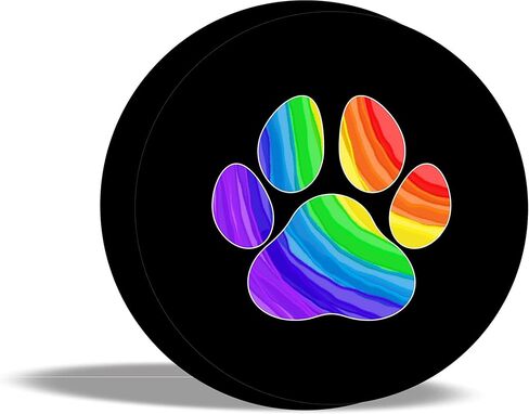 Tire Cover Central Paws Rainbow Spare tire Cover (Custom Made to Your tire Size-See menu) in Saudi Arabia