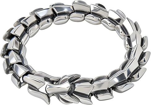 Titanium Steel Dragon Chain Bracelet for Men – Heavy Link Guardian Bracelet with Oriental Dragon Symbol, Strength & Protection Jewelry in Saudi Arabia