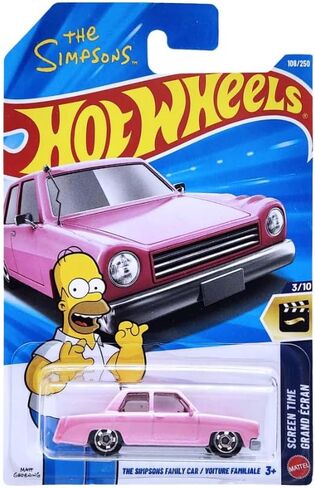 Hot Wheels The Simpsons Family Car [Pink] Screen Time 3/10, 108/250-1:64 Scale Diecast Toy Vehicle in Kuwait