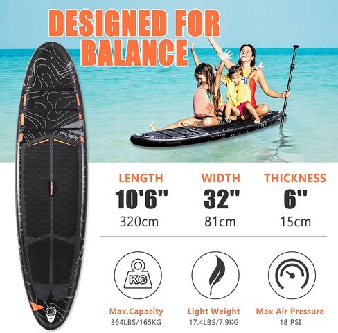 Inflatable Paddle Board, Stand Up Paddleboard with SUP Camera Seat, Wide Stance, Blow Up Paddle Board, ISUP Backpack, Pump, 3 Fins, 17.4lbs Ultra-Light Paddle Boards for Adults & Youth in Saudi Arabia