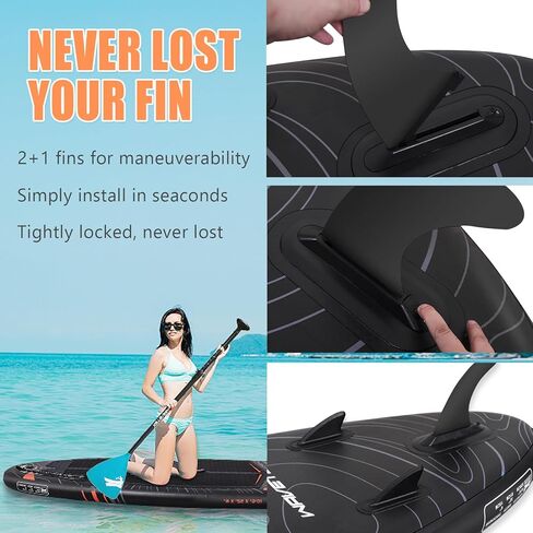 Inflatable Paddle Board, Stand Up Paddleboard with SUP Camera Seat, Wide Stance, Blow Up Paddle Board, ISUP Backpack, Pump, 3 Fins, 17.4lbs Ultra-Light Paddle Boards for Adults & Youth in Saudi Arabia
