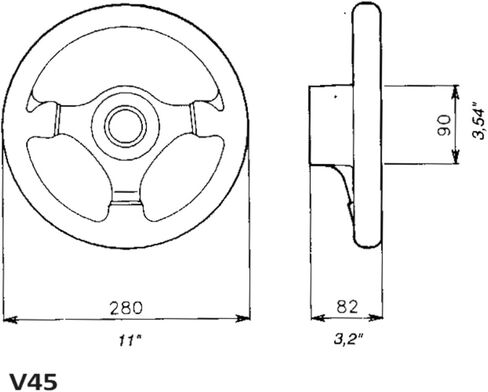 عجلة القيادة Uflex V45B - مقبض PVC ثلاثي الأضلاع، أسود in Kuwait