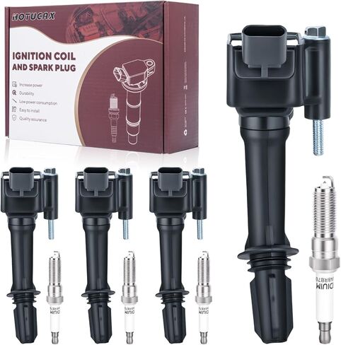 مجموعة من 4 ملفات إشعال UF750 12138643360 و4 قطع شمعات إشعال إيريديوم متوافقة مع BMW 340i GT 540i X3 740i 640i xDrive M240i X4 Mini Cooper Clubman - 1.5L 3.0L L3 L6 in Kuwait