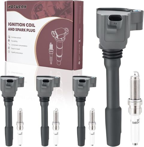 مجموعة من 4 ملفات إشعال UF750 12138643360 و4 قطع شمعات إشعال إيريديوم متوافقة مع BMW 340i GT 540i X3 740i 640i xDrive M240i X4 Mini Cooper Clubman - 1.5L 3.0L L3 L6 in Kuwait