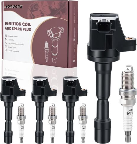 مجموعة من 4 ملفات إشعال UF750 12138643360 و4 قطع شمعات إشعال إيريديوم متوافقة مع BMW 340i GT 540i X3 740i 640i xDrive M240i X4 Mini Cooper Clubman - 1.5L 3.0L L3 L6 in Kuwait