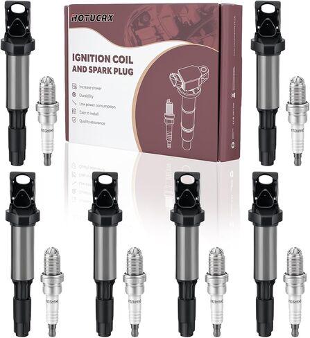 مجموعة من 4 ملفات إشعال UF750 12138643360 و4 قطع شمعات إشعال إيريديوم متوافقة مع BMW 340i GT 540i X3 740i 640i xDrive M240i X4 Mini Cooper Clubman - 1.5L 3.0L L3 L6 in Kuwait