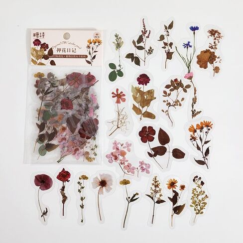 Floral Scrapbooking Vintage Stickers, Self-Adhesive Flowers Stickers for Journaling Card Making Scrapbook Style Wall Notebook Letters Window DIY in Kuwait