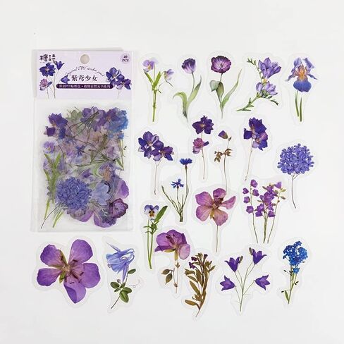 Floral Scrapbooking Vintage Stickers, Self-Adhesive Flowers Stickers for Journaling Card Making Scrapbook Style Wall Notebook Letters Window DIY in Kuwait