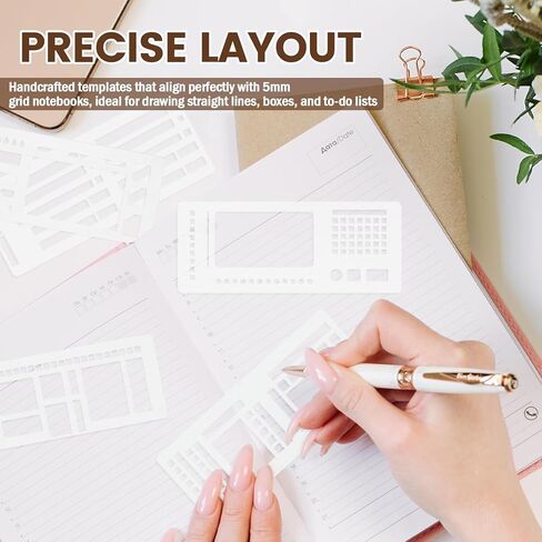 QUZZY 9 Pcs Calendar Stencils for Planners, Handmade Flexible Record Template, Reusable Layout Tools for Journaling, Drawing, DIY Planning in Saudi Arabia