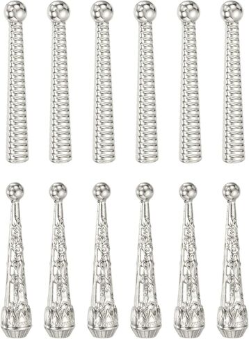 PATIKIL 12Pcs Bolo Tie Tips, 2 Carved Style Vintage Bolo Tie Supplies Replacement Cord End Caps for Clothes Decor DIY Crafts Jewelry Findings, Gold in Kuwait