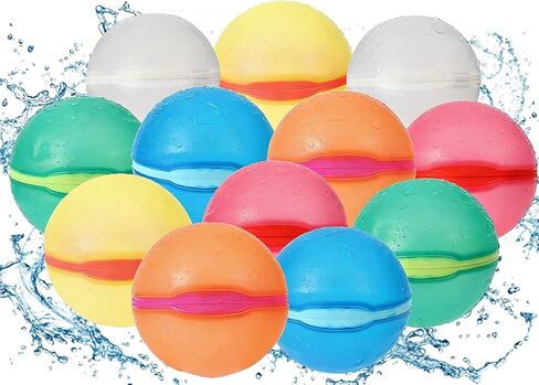Reusable Water Balloons, 24 Pack Magnetic Refillable Water Balloons Quick Fill, Summer Fun for Kids Outdoor Pool Water Toys, Reusable Summer Outdoor Toys (24pcs) in Saudi Arabia