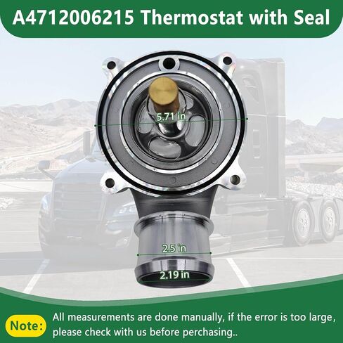 ترموستات مع ختم A4712006215 A4712007515 متوافق مع محركات ديترويت DD13 DD15، استبدل A4722001315 A4722000215 A4712003615 A4712002915، يناسب Freightliner Cascadia Columbia M2 112 114SD in Kuwait