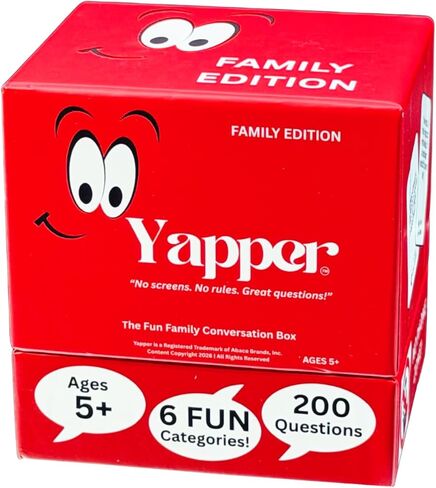 Yapper Family Conversation Card Game – No Screens, 200 Fun Questions for Kids, Teens & Adults Dinner Table Game Tales, Road Trip Game, Family Game Night, Conversation Starters Box in Kuwait