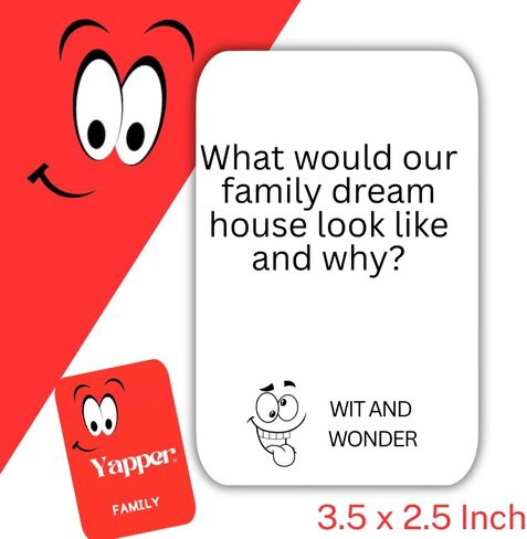 Yapper Family Conversation Card Game – No Screens, 200 Fun Questions for Kids, Teens & Adults Dinner Table Game Tales, Road Trip Game, Family Game Night, Conversation Starters Box in Kuwait