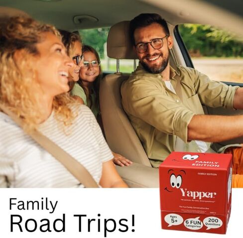 Yapper Family Conversation Card Game – No Screens, 200 Fun Questions for Kids, Teens & Adults Dinner Table Game Tales, Road Trip Game, Family Game Night, Conversation Starters Box in Kuwait