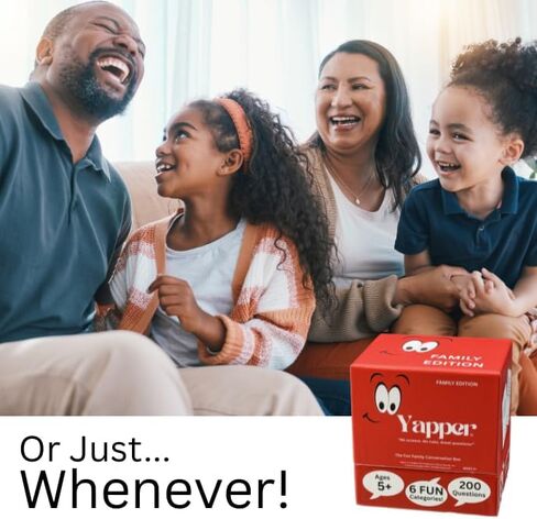 Yapper Family Conversation Card Game – No Screens, 200 Fun Questions for Kids, Teens & Adults Dinner Table Game Tales, Road Trip Game, Family Game Night, Conversation Starters Box in Kuwait