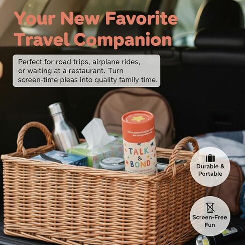 TALK & BOND Family Conversation Starter for Kids Ages 3–6 | 300 Questions + 180 Follow-Ups | Screen-Free Social Emotional Learning (SEL) Game for Family Dinner, Bedtime & Travel in Kuwait