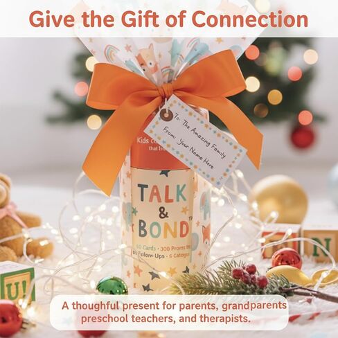 TALK & BOND Family Conversation Starter for Kids Ages 3–6 | 300 Questions + 180 Follow-Ups | Screen-Free Social Emotional Learning (SEL) Game for Family Dinner, Bedtime & Travel in Kuwait