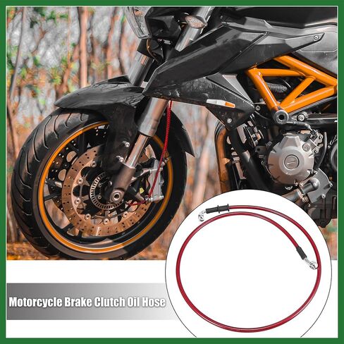 Motoforti العالمي 110 سنتيمتر 43.31 "دراجة نارية دواسة فرامل خرطوم زيت خط الأنابيب الهيدروليكية عززت الفولاذ المقاوم للصدأ مضفر الأحمر طويلة الأمد in Kuwait