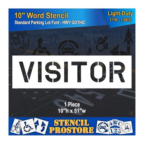 Pavement Marking Stencils - 10 inch Visitor Stencil - 10" x 51" x 1/16'' (63 mil) - Light-Duty in Kuwait