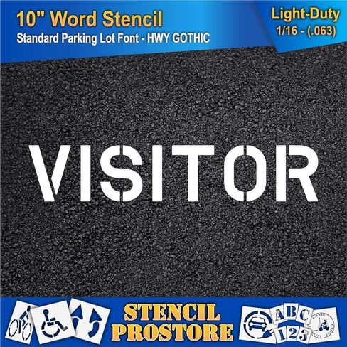 Pavement Marking Stencils - 10 inch Visitor Stencil - 10" x 51" x 1/16'' (63 mil) - Light-Duty in Kuwait