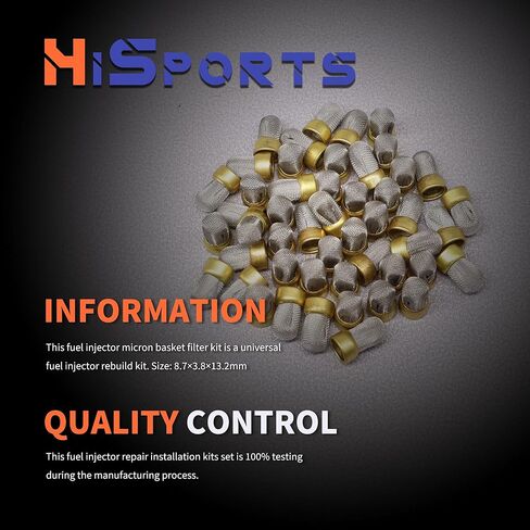 HiSport Fuel Injector Seal Kits Filter Baskets Repair Set CF-165S [10.5mm x 6mm x 3mm] Compatible with Honda[50 Set] in Kuwait
