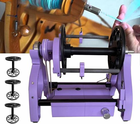 Mini Wool Spinning Wheel, Household Electric Spinning Wheel with Forward/Reverse Switching and 3 Bobbins, Max Speed ​​800RPM+Capacity 4oz(120G), Single or Multi-ply Spinning, for Home, Studio in Saudi Arabia
