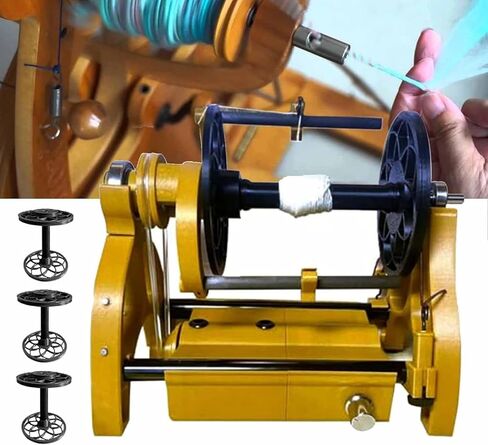 Mini Wool Spinning Wheel, Household Electric Spinning Wheel with Forward/Reverse Switching and 3 Bobbins, Max Speed ​​800RPM+Capacity 4oz(120G), Single or Multi-ply Spinning, for Home, Studio in Saudi Arabia