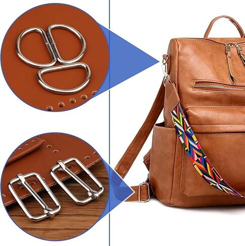 Metal Belt Buckle Hardware Set, 36 Pieces, 3/8 Inch, D-Rings and Slide Buckles, Rectangle Ring in Saudi Arabia