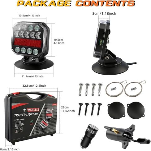 Wireless Trailer Lights, Adjustable Magnetic LED Tow Light with Side Lights, Rechargeable Tow Light Kit with Reverse for Trucks, Boats, RVs, Campers, IP67 Waterproof in Saudi Arabia