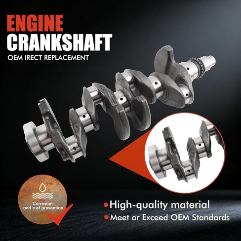 Engine Crankshaft & Bearings for 2014-2021 Kia Soul Optima Forte Forte5 Koup, for 2012-2020 Hyundai Sonata Tucson Elantra Elantra GT Coupe 2.0L L4, Replace 23110-2E200 23110-2E210 623V6-2EH00 in Saudi Arabia