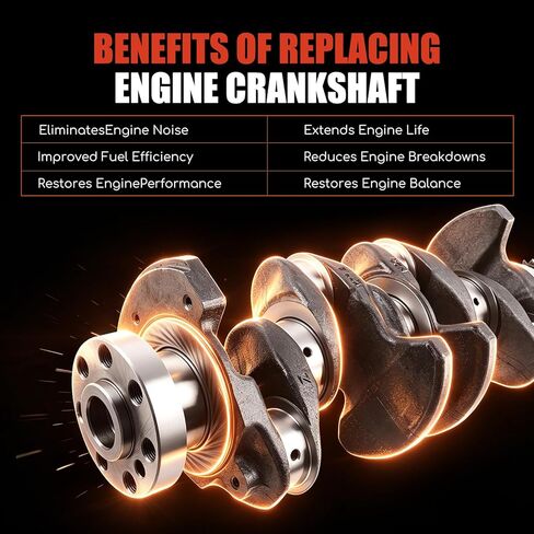Engine Crankshaft & Bearings for 2014-2021 Kia Soul Optima Forte Forte5 Koup, for 2012-2020 Hyundai Sonata Tucson Elantra Elantra GT Coupe 2.0L L4, Replace 23110-2E200 23110-2E210 623V6-2EH00 in Saudi Arabia