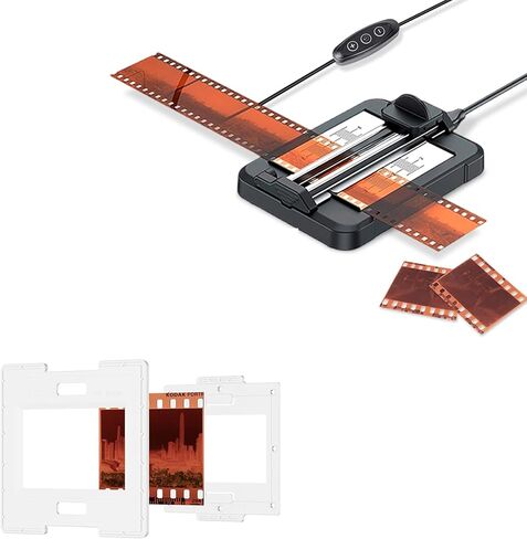 JJC Negative Slide Film Cutter with 25 Pieces Slide Mount Holder for 35mm Slide, Compatible with Scanner Projector Viewing in Kuwait