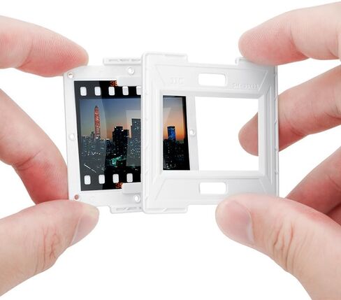 JJC Negative Slide Film Cutter with 25 Pieces Slide Mount Holder for 35mm Slide, Compatible with Scanner Projector Viewing in Kuwait