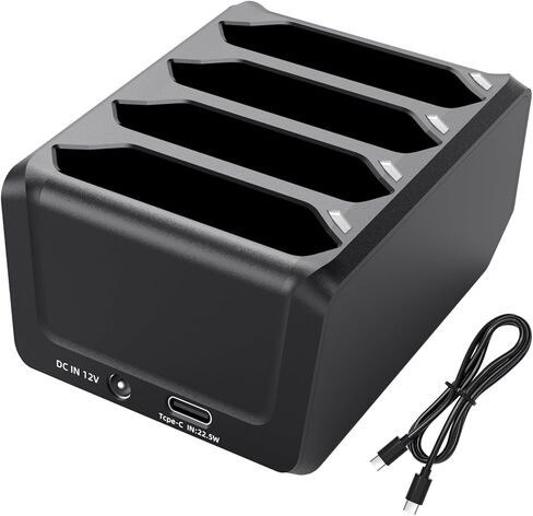 4-Slot Battery Charger Compatible with Zebra TC77 TC72 TC75 TC70 TC77HL TC75x TC70x Scanner, 4-Bay Charging Station Cradle with 22.5W Type-C & 12V DC Dual Input Ports (Cable Included) in Saudi Arabia