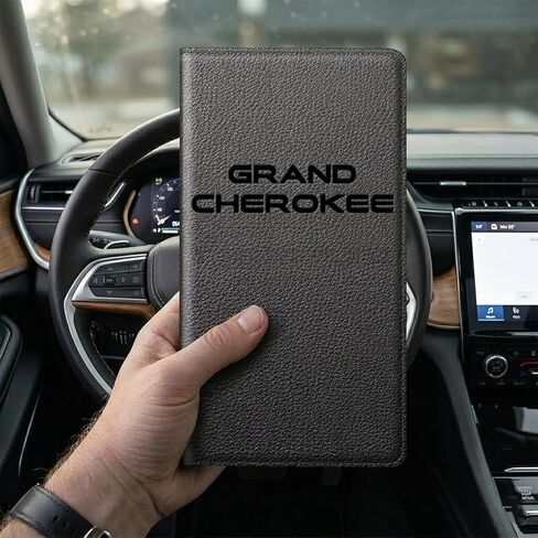 Custom Car Registration and Insurance Holder for Grand Cherokee WK2 WL 2011-2025 2026, Luxury PU Leather Glove Box Organizer Vehicle Document Wallet for Grand Cherokee Interior Accessories in Saudi Arabia