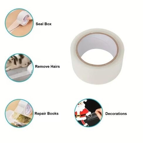 Clear Packing Tape 1 pcs. 2" x 110 Yards, 1.8 MIL BOPP Transparent Shipping Tape, High Adhesion Box Sealing Tape for Moving, Packaging, Office & Home Use in Kuwait