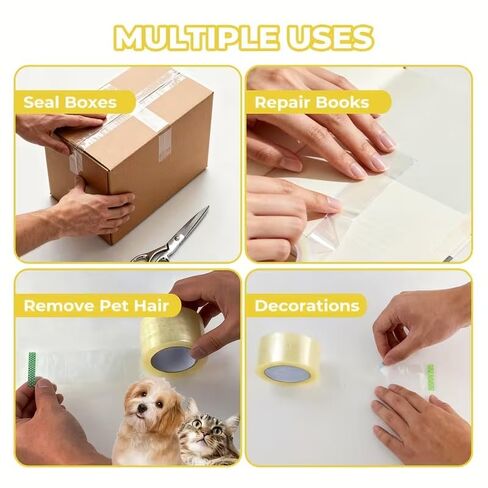 Clear Packing Tape 1 pcs. 2" x 110 Yards, 1.8 MIL BOPP Transparent Shipping Tape, High Adhesion Box Sealing Tape for Moving, Packaging, Office & Home Use in Kuwait