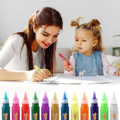 Mesen 12 حزمة مجموعة عصا الغراء اللامعة، أقلام غراء ثلاثية الأبعاد غير سامة قابلة للغسل، أقلام لامعة للفنون والحرف اليدوية، أقلام جل غراء لامعة للمشروعات الفنية، الرسم، قبعات التخرج متنوعة in Kuwait