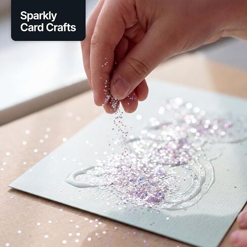 Hemway Craft Glitter 100g / 3.5oz رقائق لامعة للفنون والحرف البهلوانات الراتنج الايبوكسي قصاصات الزجاج المدارس ورقة زينة الهالوين - مكتنزة للغاية (1/8 "0.125" 3 مم) - أم اللؤلؤ قزحي الألوان in Kuwait